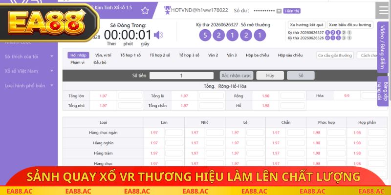 Sảnh quay xổ VR thương hiệu làm lên chất lượng