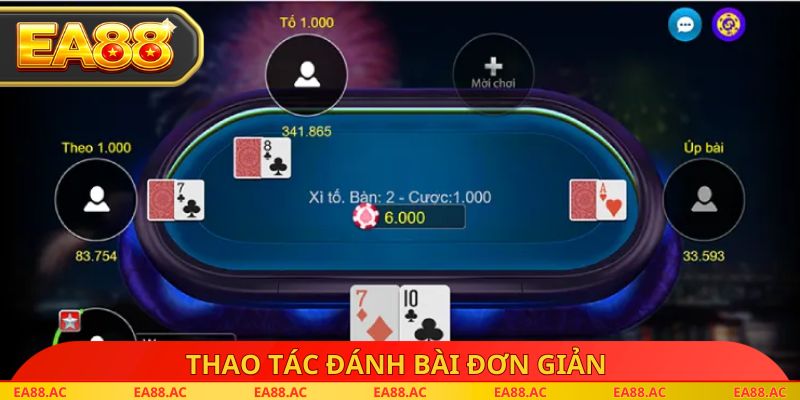 Thao tác đánh bài đơn giản